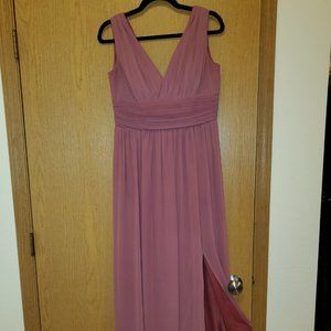 Bill Levkoff Rosewood Chiffon Bridesmaid Dress